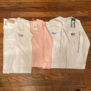 NWT Vineyard Vines Size 8-10 kids (3) long-sleeve, (1) short-sleeve T bundle
